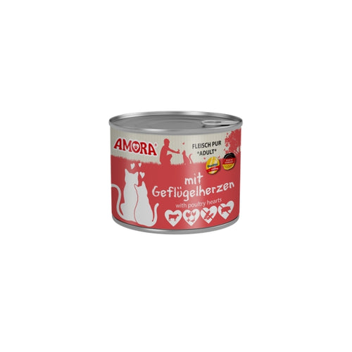 Amora Cat Dose Fleisch Pur mit Geflügelherzen - 200g