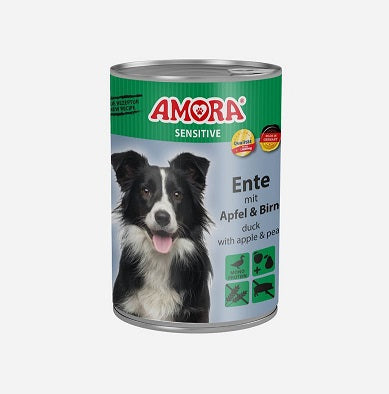 AMORA Dog Sensitive Ente, Apfel & Birne - 800 g