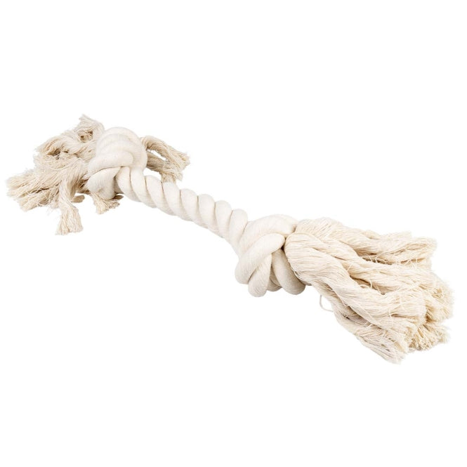 Duvoplus ECO Baumwoll-Tau mit 2 Knoten - weiß - 45cm / 500g