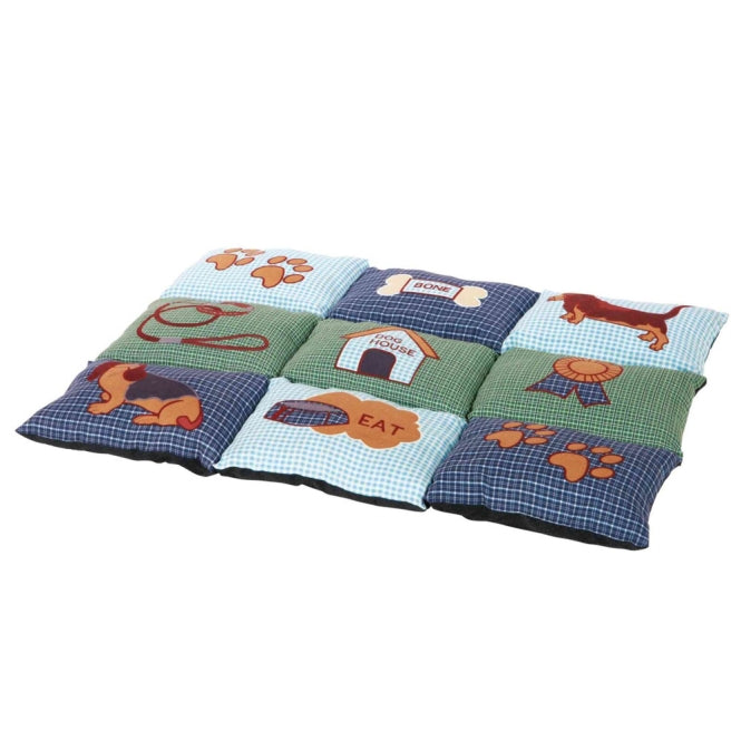 Trixie Patchwork-Decke - blau/grün, 80 x 55 cm