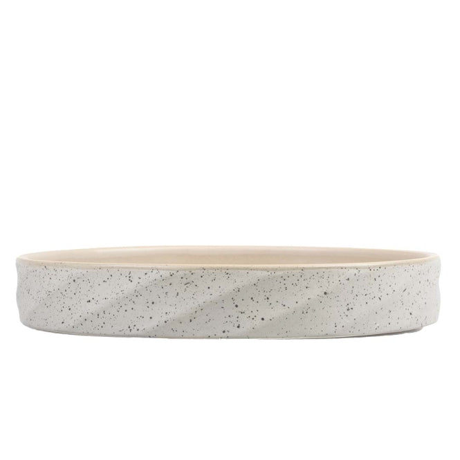 Duvoplus flacher Keramiknapf Stone Wavy Dune - 260ml - 14,5x14,5x3cm
