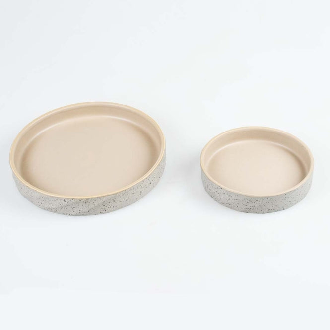 Duvoplus flacher Keramiknapf Stone Wavy Dune - 600ml - 21x21x3cm