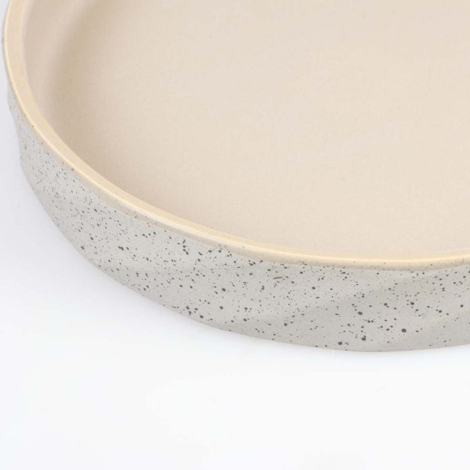 Duvoplus flacher Keramiknapf Stone Wavy Dune - 600ml - 21x21x3cm
