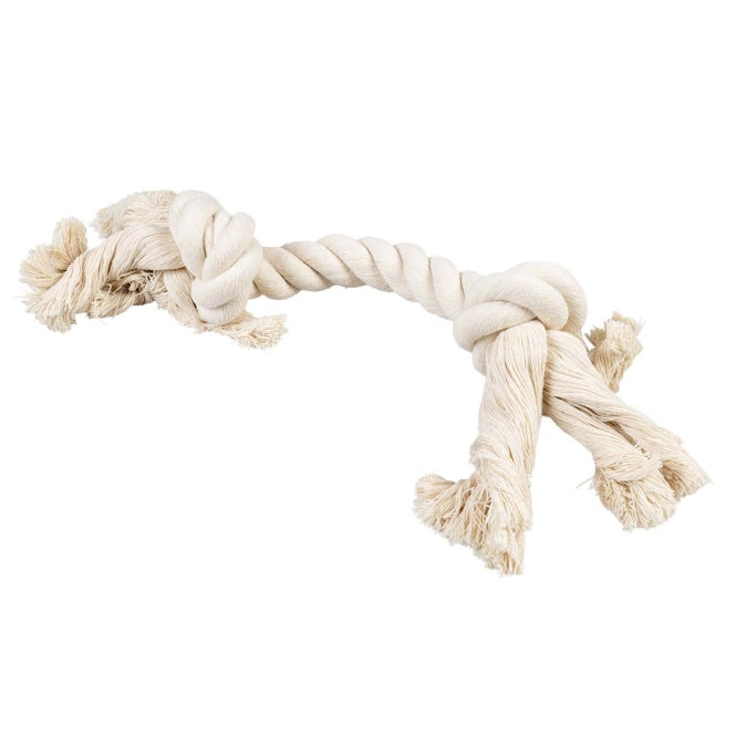 Duvoplus ECO Baumwoll-Tau mit 2 Knoten - weiß - 44cm / 285g