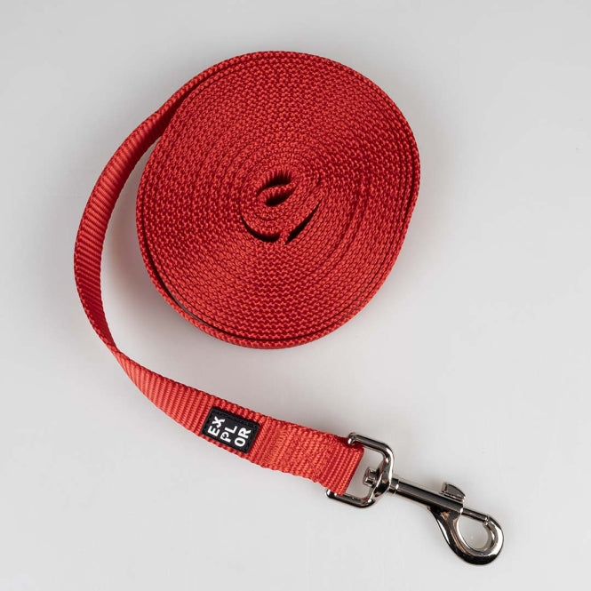 Duvoplus EXPLOR Trackingleine Classic flach - rot - 10m/20mm