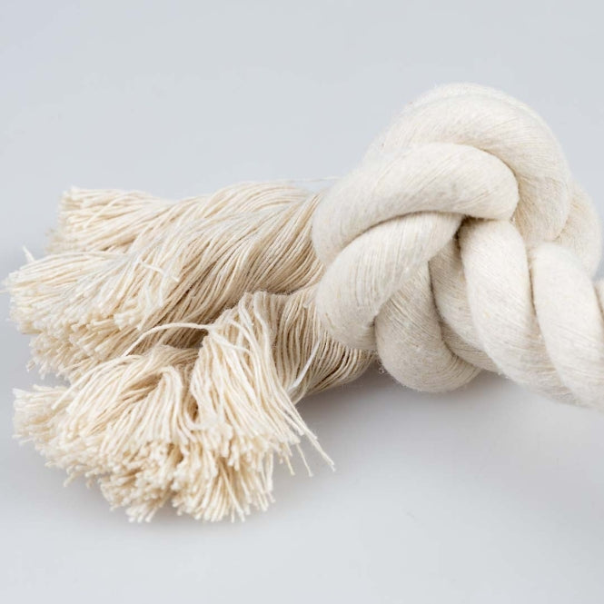 Duvoplus ECO Baumwoll-Tau mit 2 Knoten - weiß - 35cm / 261g