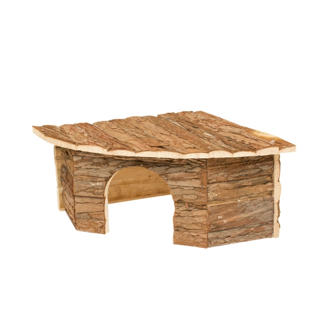 Duvoplus Eck-Kleintierhaus mit Rinde - 22 x 22 x 13cm
