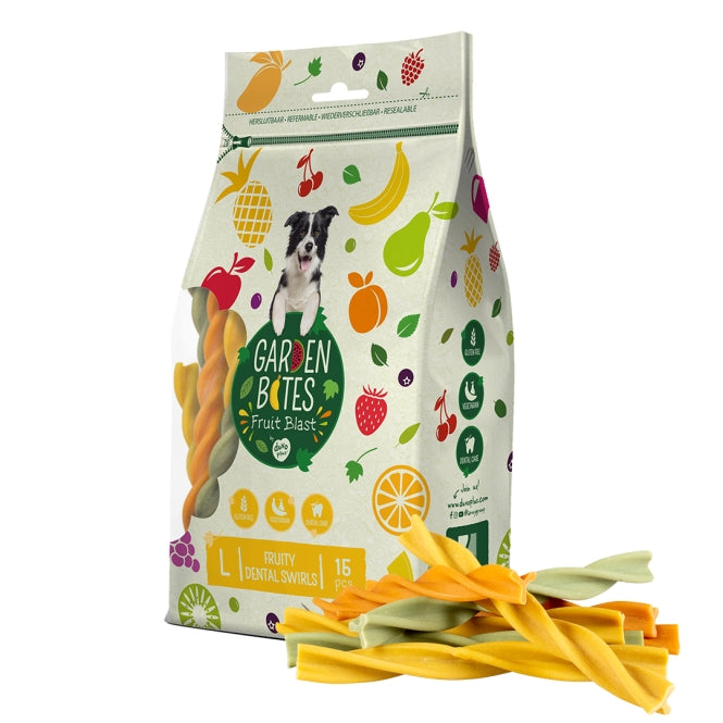 Garden Bites Fruity Dental Swirls - S - 13cm / 30 Stück