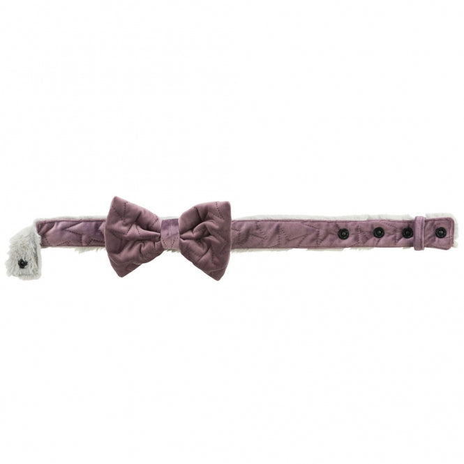Trixie Halsband Estelle mit Schleife - flieder - M–L: 40–55 cm/40 mm