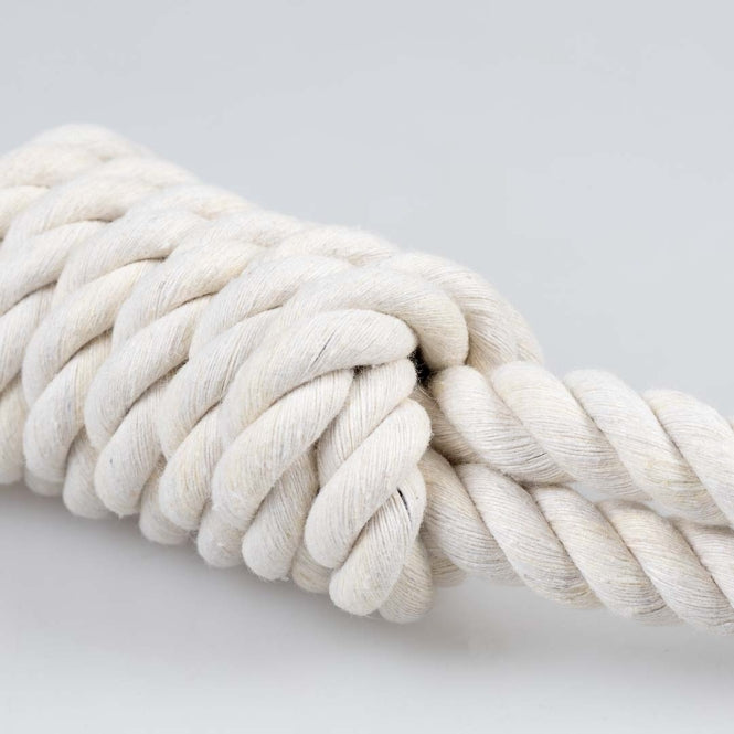 Duvoplus ECO Baumwoll-Tau mit 2 Schlaufen - weiß - 36cm / 125g