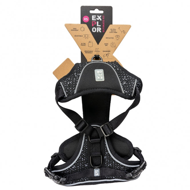 Duvoplus EXPLOR Ultimate Fit No-Pull-Geschirr - granite black - XS - 28-37cm - 32-43cm