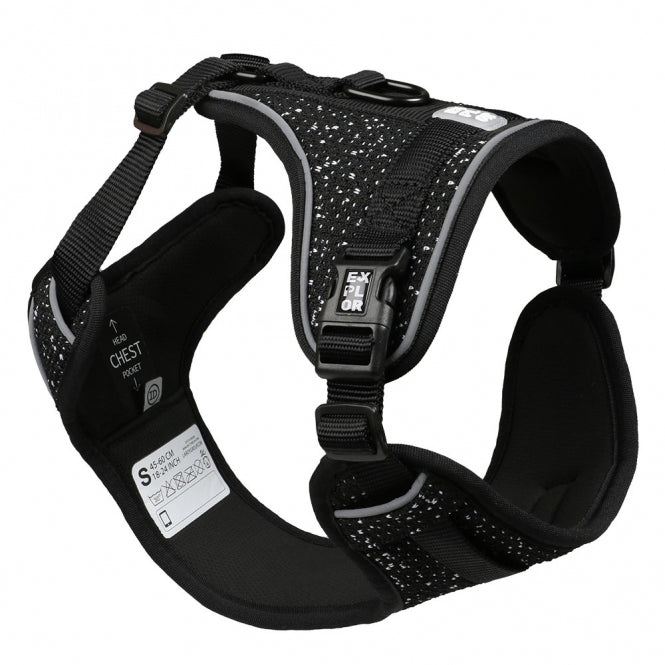 Duvoplus EXPLOR Ultimate Fit No-Pull-Geschirr - granite black - XS - 28-37cm - 32-43cm