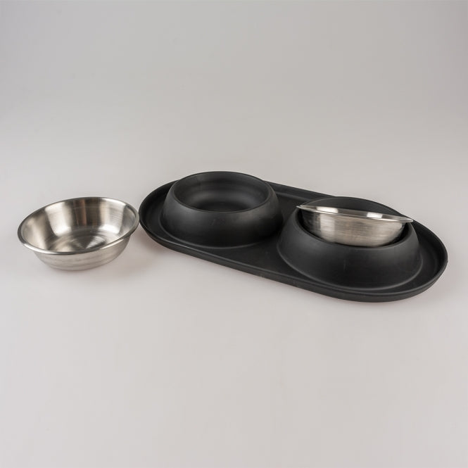 Duvoplus Dinner-Set Gummi - schwarz - 2 x 420ml