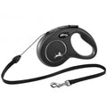 FLEXI Rollleine New CLASSIC Seil - 5m, bis 12kg - Schwarz