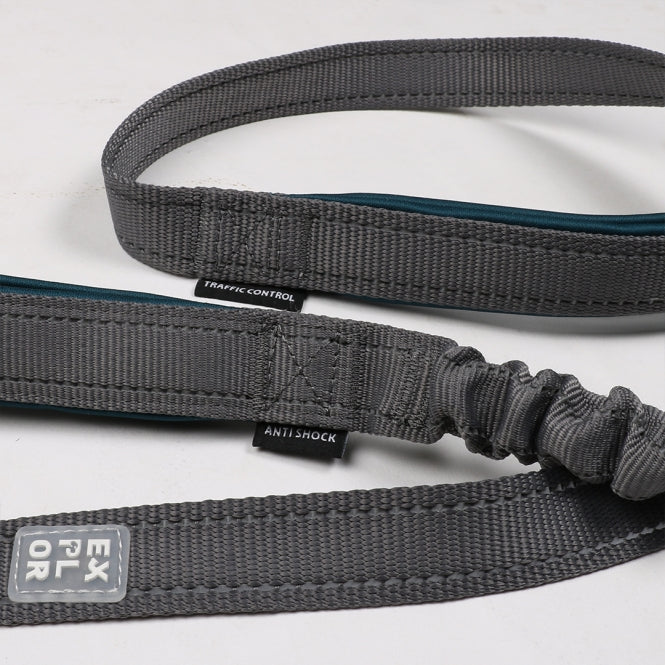 Duvoplus EXPLOR Ultimate Fit 2in1 Leine Classic - petrol blue - 180cm - 25mm