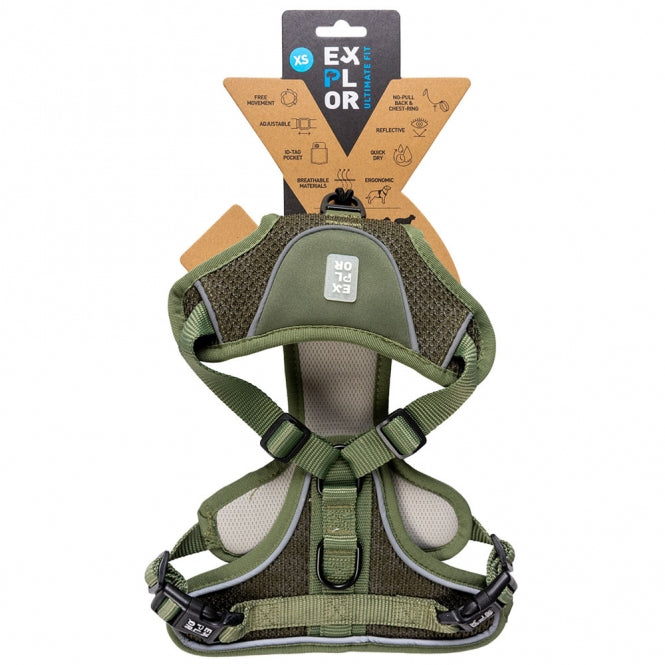 Duvoplus EXPLOR Ultimate Fit No-Pull-Geschirr - Undercover Green - XS - 28-37cm - 32-43cm