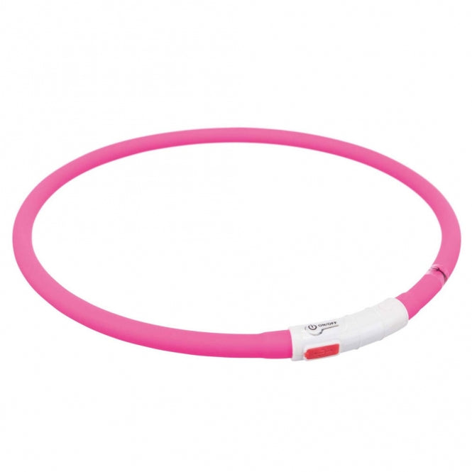 Trixie Flash Leuchtring USB aus Silikon - royalblau